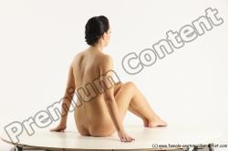 Nude Woman White Sitting poses - ALL Slim long brown Sitting poses - simple Multi angle poses Pinup